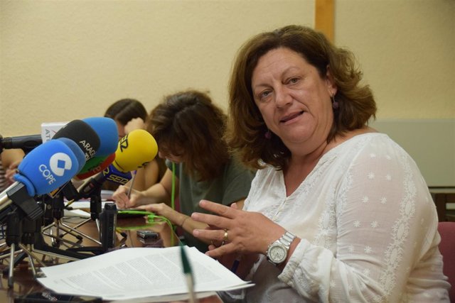 María Ángeles Júlvez en rueda de prensa. 