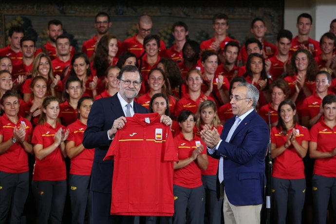 Delegación olímpica de España para los Juegos de Rio, con Mariano Rajoy.