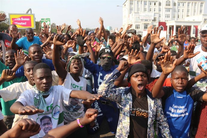 Manifestación a favor del presidente de Zambia, Edgar Lungu.