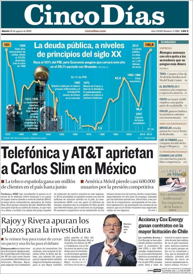 CINCO DÍAS PORTADA