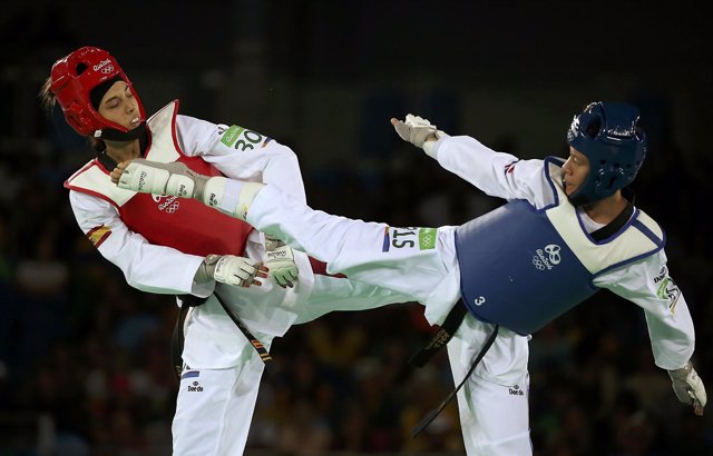 Eva Calvo en su primer combate en Río 2016