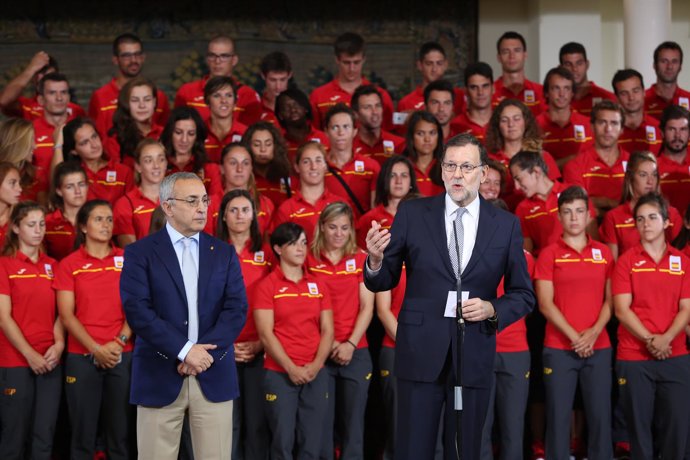 Delegación olímpica de España para los Juegos de Rio, con Mariano Rajoy.