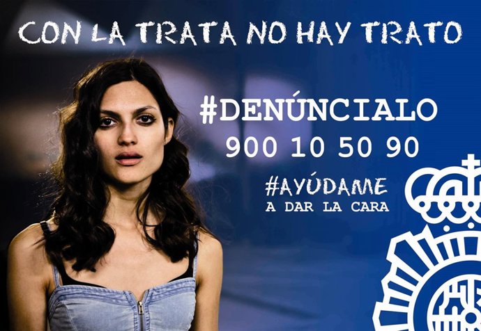 Campaña contra la trata de seres humanos de la Policía Nacional.