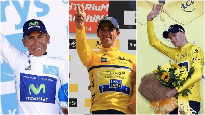 Quintana, Contador y Froome en el Tour de Francia
