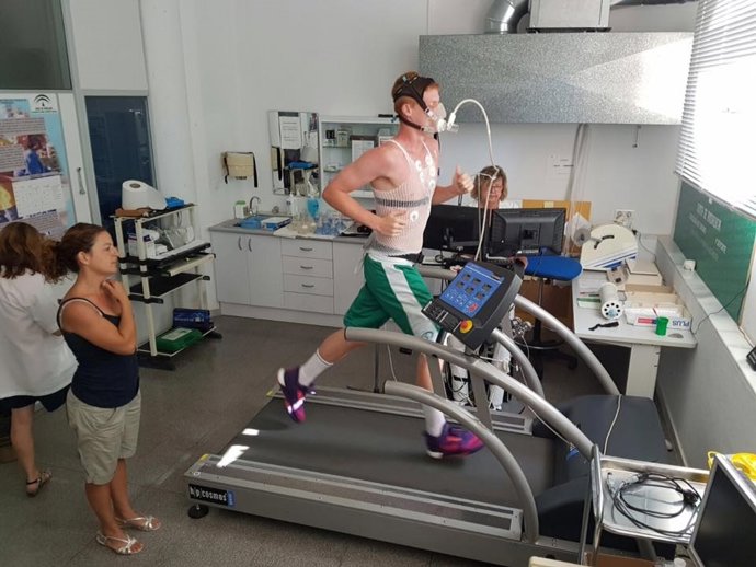 Alberto Díaz jugador de Unicaja, en las pruebas físicas del CAMD