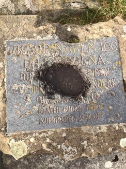 La placa tras ser atacada