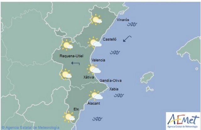 Mapa del tiempo en la Comunitat Valenciana