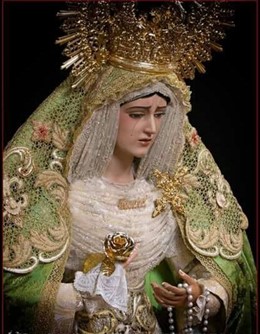 Virgen de la Caridad de la Hermandad de la Fe a la que han robado su ajuar