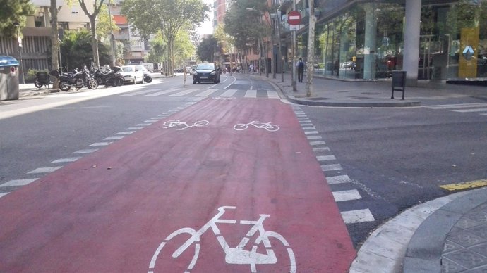 Carril bici entre la calle de Numància y de Marquès de Sentmenat