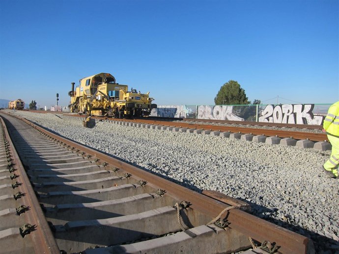 Obras del AVE a Murcia, a la altura de Beniel. Alta Velocidad