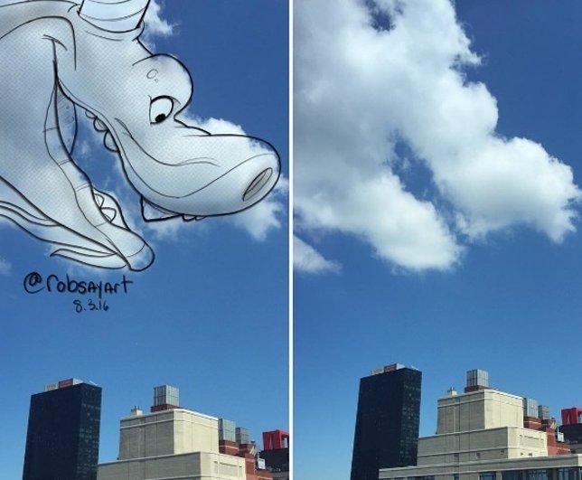 Un dibujante se inspira en las nubes para crear nuevos personajes