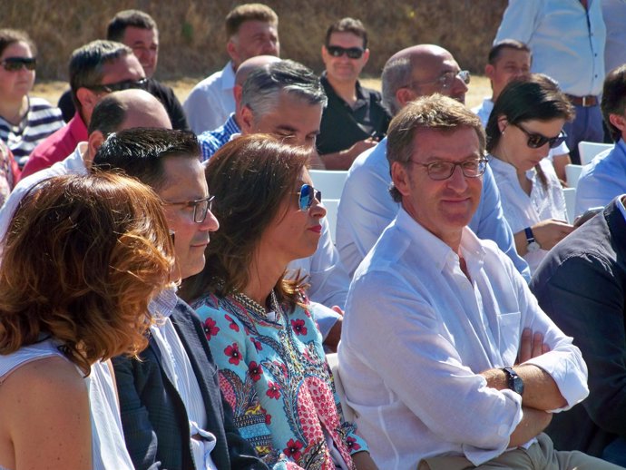 Alberto Núñez Feijóo en un acto del PP en Arnoia.