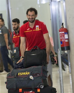 Jorge Garbajosa llega a Madrid con la selección