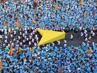La concentración de la Diada convocada por ANC y Òmnium suma 100.000 inscritos, cifra inferior a 2016 por estas fechas