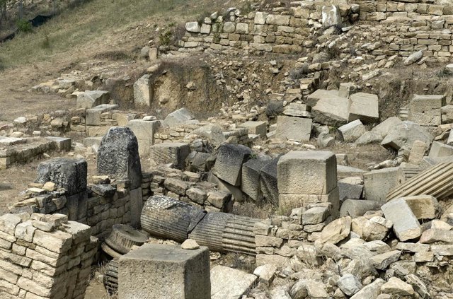 Vista de la ciudad romana de Santa Criz (Eslava).
