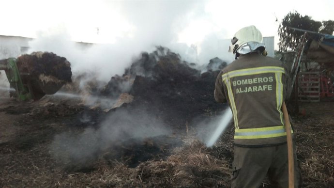 Imagen del fuego en el pajar.
