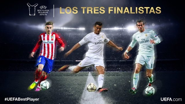 Antoine Griezmann, Cristiano Ronaldo y Gareth Bale, nominados a Mejor Europeo
