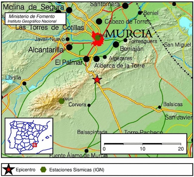 La Alberca (Murcia) registra un terremoto de magnitud 2,1 grados