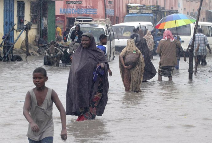 Inundaciones en la capital de Somalia, Mogadishiu