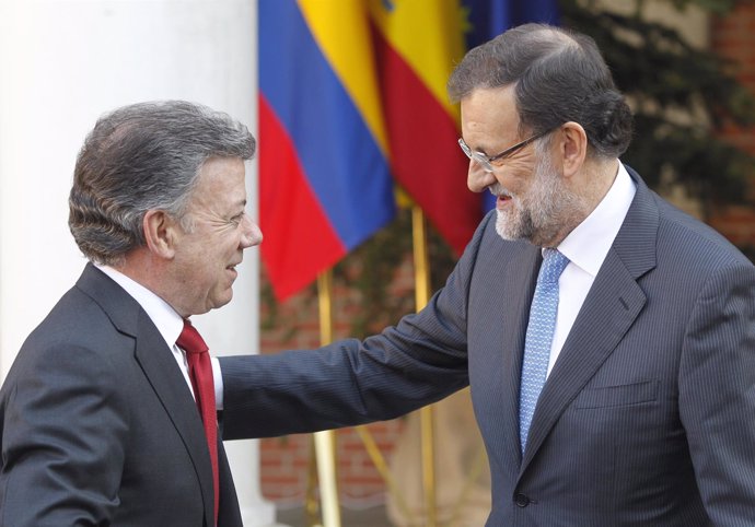 Mariano Rajoy y Juan Manuel Santos en la Moncloa