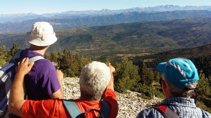 Joaquín Olona en la subida al Tozal de Guara
