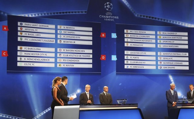 El sorteo depara grupos exigentes para Madrid, Atlético, FC Barcelona y Sevilla