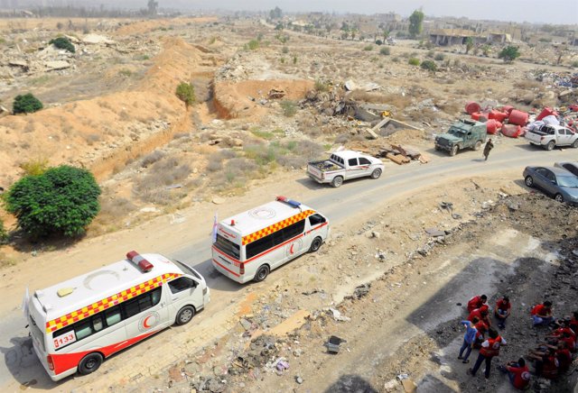 Convoy para la evacuación de Daraya, suburbio de Damasco