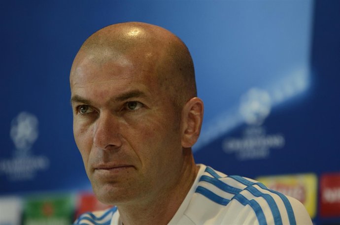 Zinedine Zidane en rueda de prensa durante el Open Media Day del Real Madrid