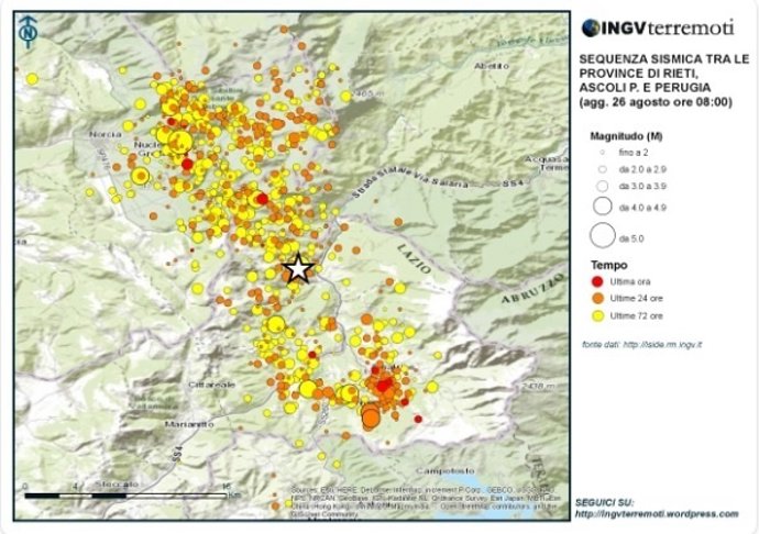 Casi un millar de réplicas en Italia, tras el terremoto del 24 de agosto