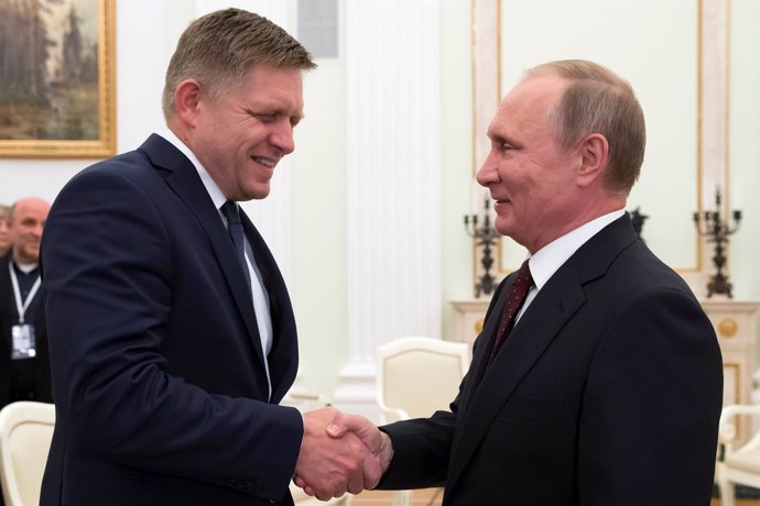 Robert Fico en su reunión con Vladimir Putin