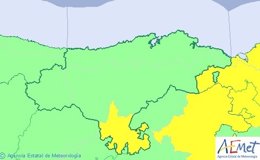 Mapa de alertas para el sábado en Cantabria