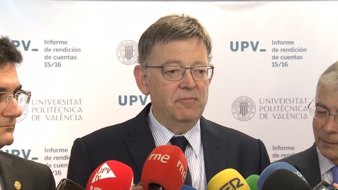 El president de la Generalitat Valenciana, Ximo Puig, en la UPV