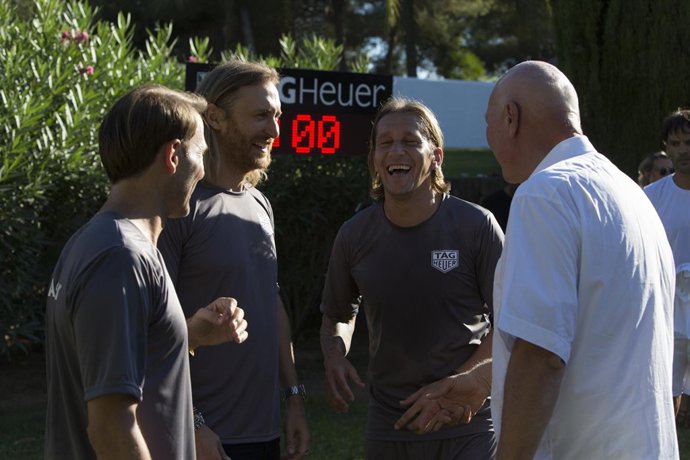 Salgado con Mendiete y el DJ David Guetta