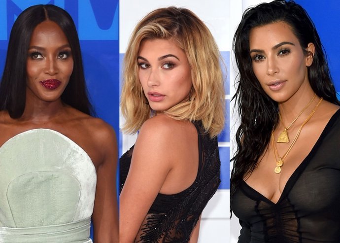 Naomi Campbell, Haley Baldwin y Kim Kardashian/ Getty