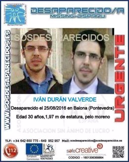 Joven desaparecido en Baiona (Pontevedra)
