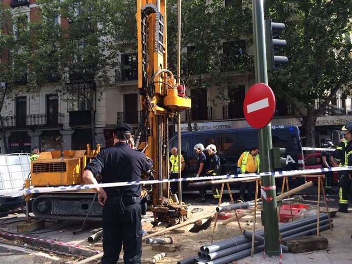 Accidente laboral en la glorieta de Bilbao