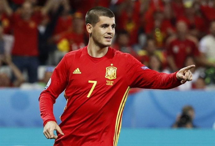 Álvaro Morata con la selección española