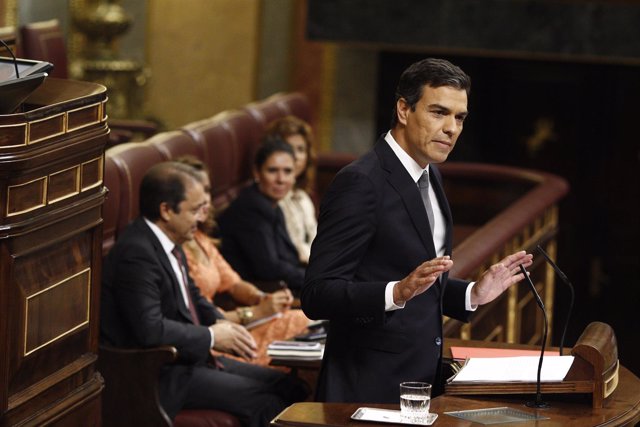 Pedro Sánchez en el debate de investidura