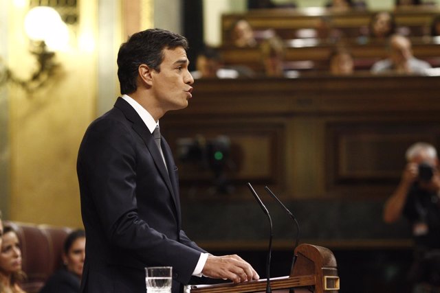 Pedro Sánchez en el discurso de investidura