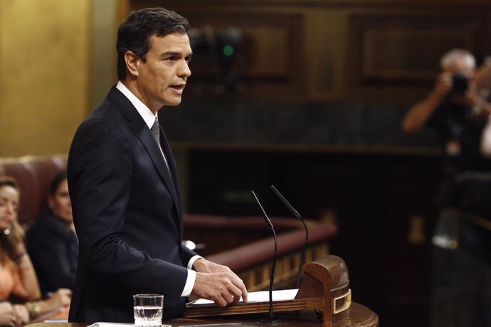 Pedro Sánchez en el discurso de investidura