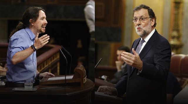 Pablo Iglesias y Rajoy en el debate de investidura