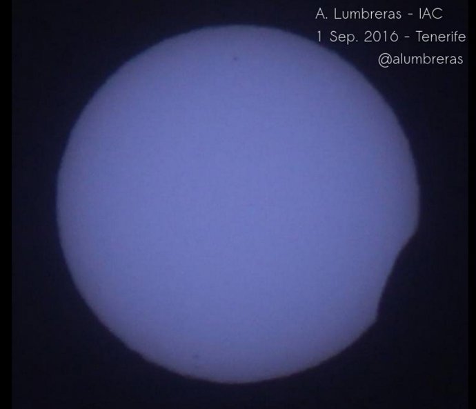 Imagen del eclipse solar desde Tenerife