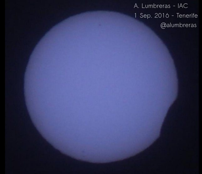 Imagen del eclipse solar desde Tenerife