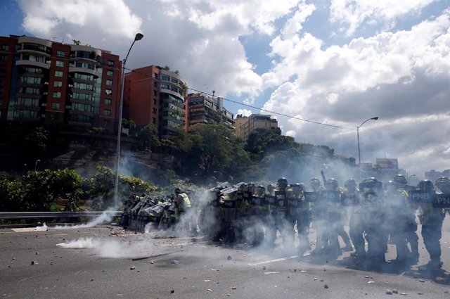 Disturbios en una manifestación opositora en Caracas