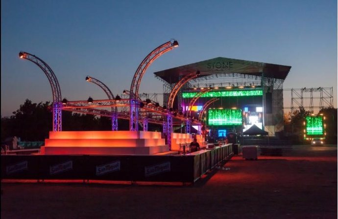 Escenario del concierto de David Guetta en Mérida