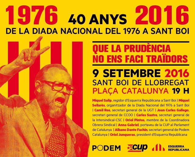 Cartel del acto conmemorativo del 40 aniversario de la manifestación de Sant Boi