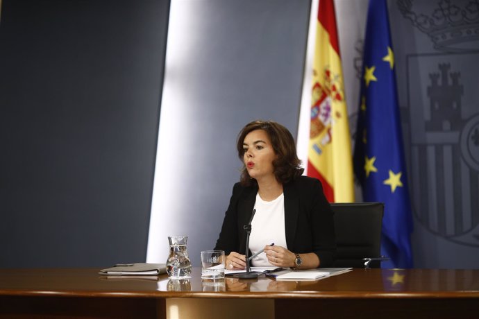 Soraya Saénz de Santamaría tras el Consejo de Ministros