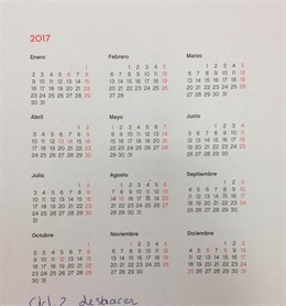 Calendario laboral 2017
