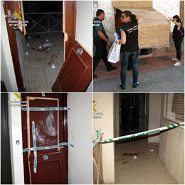 Imágenes del lugar del apuñalamiento y de la intervención de la Guardia Civil