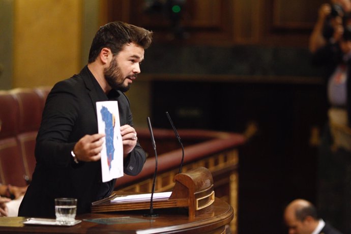 Gabriel Rufián en el debate de investidura